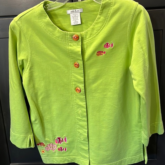 Natalie & Me Petites Weekend. Jacket & Tank Top. Lime Green size PL worn once - Picture 2 of 15